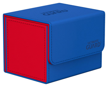 Ultimate Guard Sidewinder Synergy 100+, Deck Box For 100 Double-Sleeved Tcg Cards, Blue/Red, Magnetic Closure & Microfiber Inner Lining
