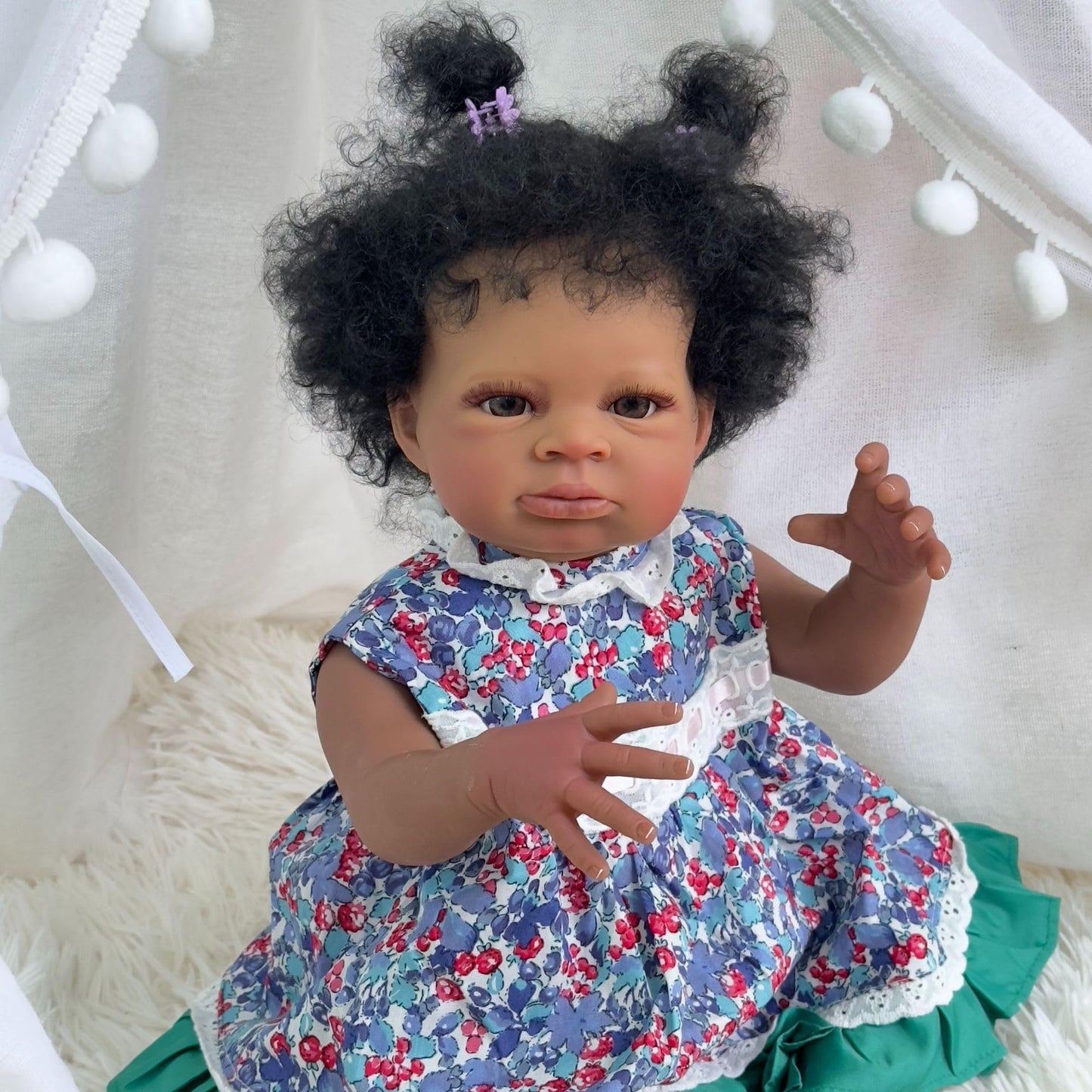 Reborn Baby Dolls Black Girl 20 Inch Soft Body Realistic-Newborn African American Real Life Baby Dolls Open Eyes Best Birthday G