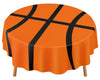 Funnymoom 1 Pack Round Basketball Tablecloth 84 Inch Plastic Basketball Party Decorations Disposable Table Cloth Washable Dispos