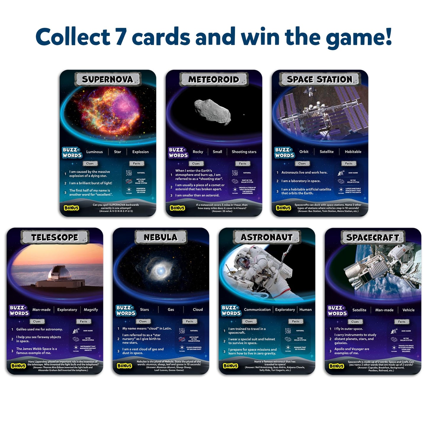 Skillmatics Card Game - Guess in 10 NASA Space - Educational Toy for Kids & Families - Ages 8+ - Multicolor - Model SKILL579GNS