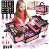 Hollyhi 59Pcs Kids Makeup Kit for Girl, Washable Play Makeup Toys Set for Dress Up, Beauty Vanity Set with Cosmetic Case Birthda