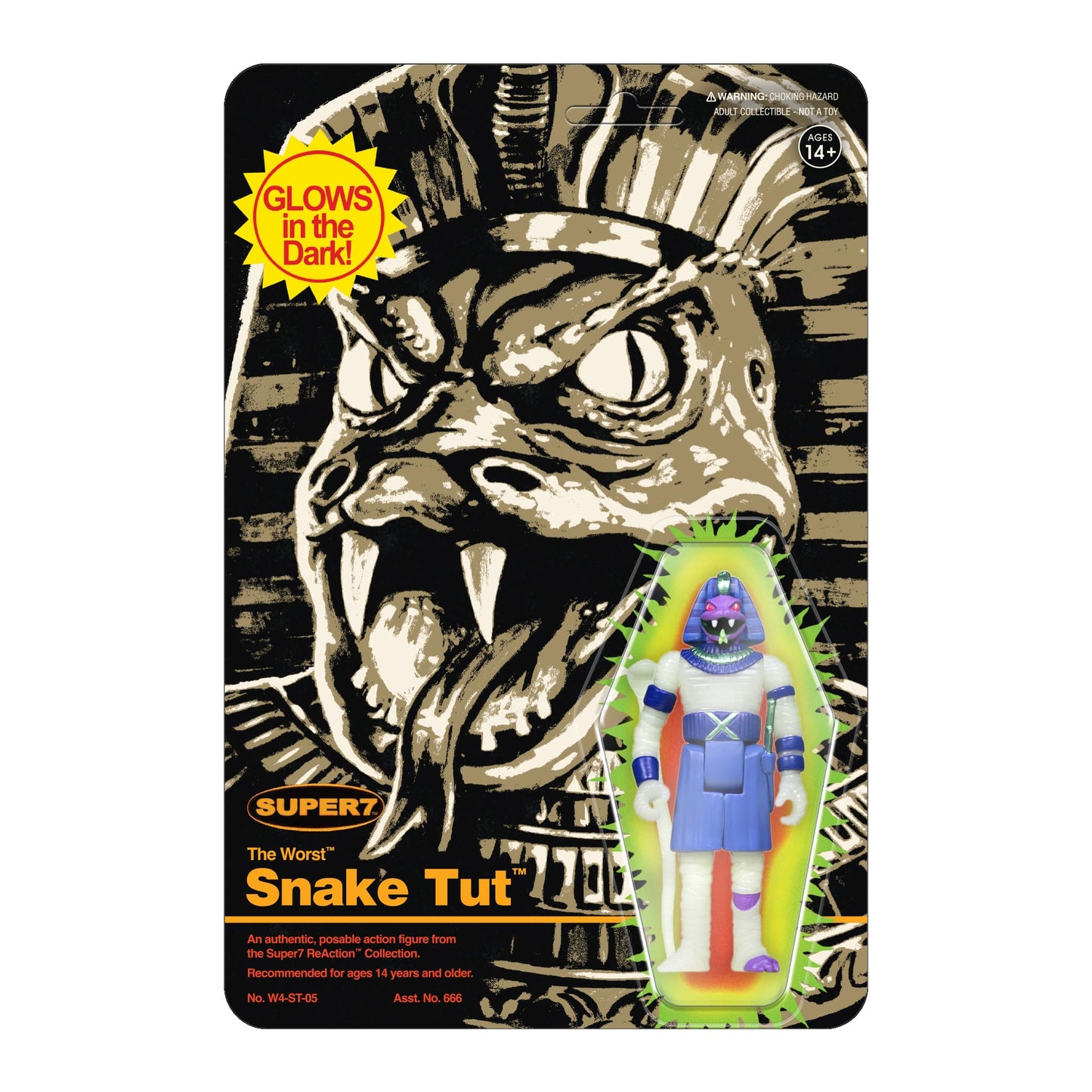 Super7 The Worst Snake TUT (Monster Glow) - 3.75'' The Worst Action Figure Collectibles and Retro Toys