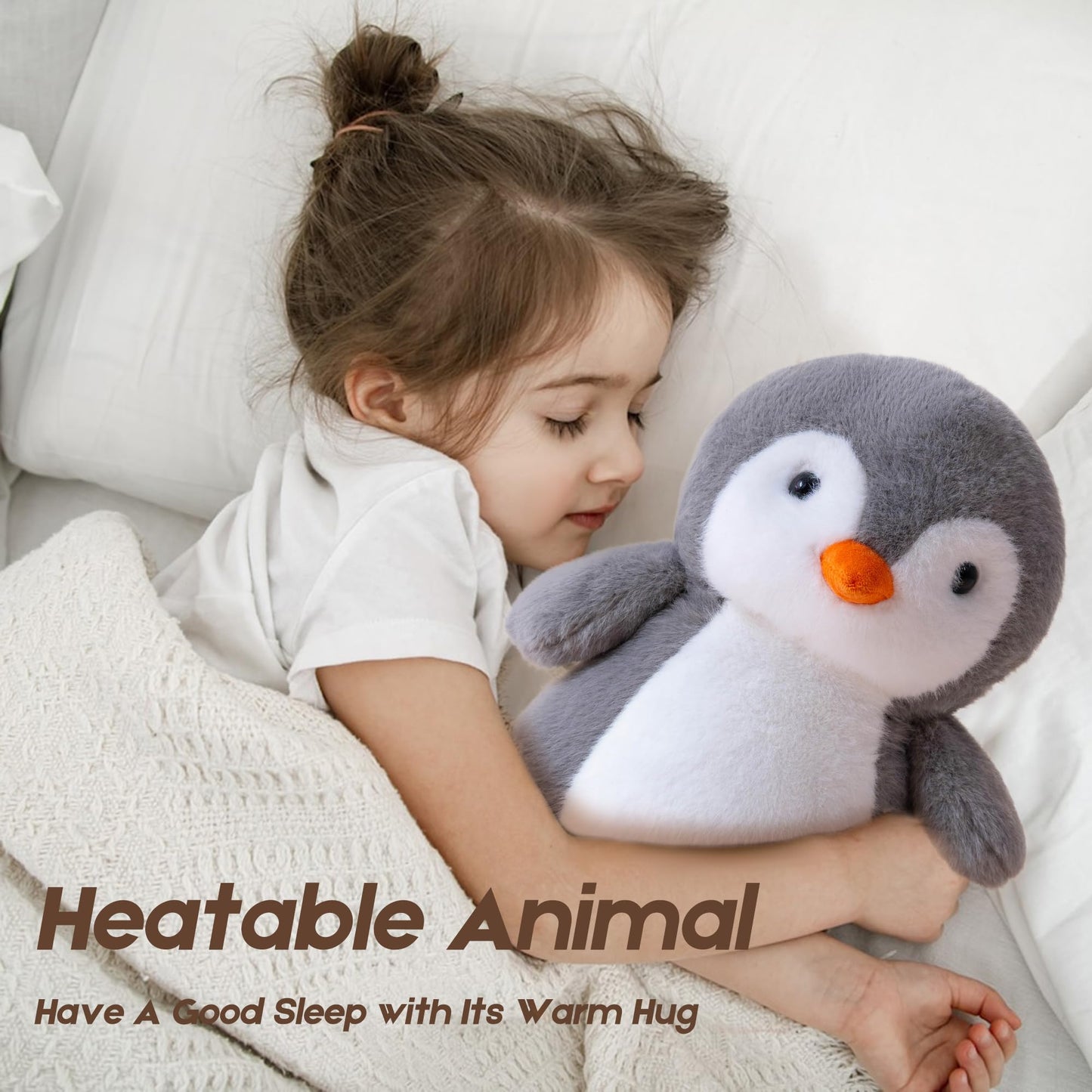 Gudisi Microwavable & Weighted Penguin Stuffed Animals for Warmth & Comfort Heatable Lavender Scented Cute Soft Plushie Toy Gift for Boys Girls Kids & mature-themeds