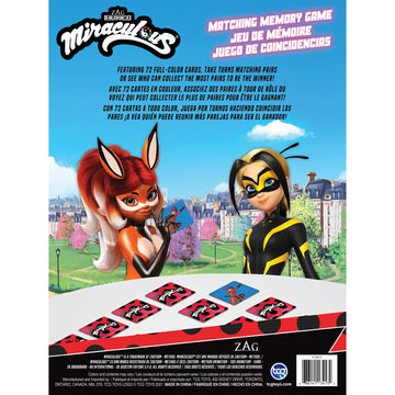 Tcg Toys Miraculous Ladybug - Memory Matching Card Game - Featuring 72 Full Color Pieces - Promote And Improve Memory & Sensory Development Skills. Great Birthday Gift For Boys And Girls