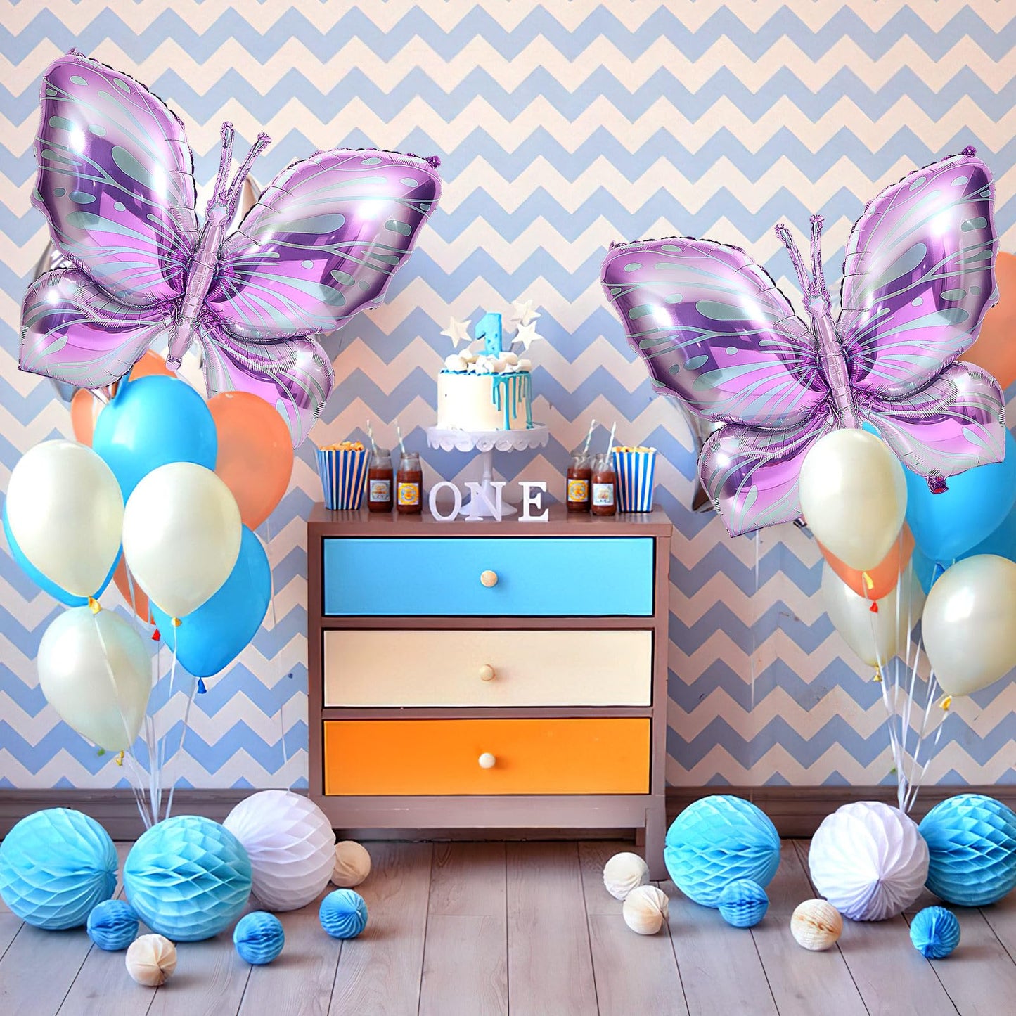 NOVWANG Butterfly Balloons, 10 Pcs 40 Inch Purple Pink Butterfly Foil Mylar Balloons Favors Butterfly Themed Party Wedding Birth