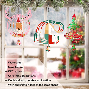 Sublimation Wind Spinner Blanks, 10 Inch 3D Aluminum Metal Hanging Wind Spinner Bulk For Garden Yard Outdoor, Window Porch Decor