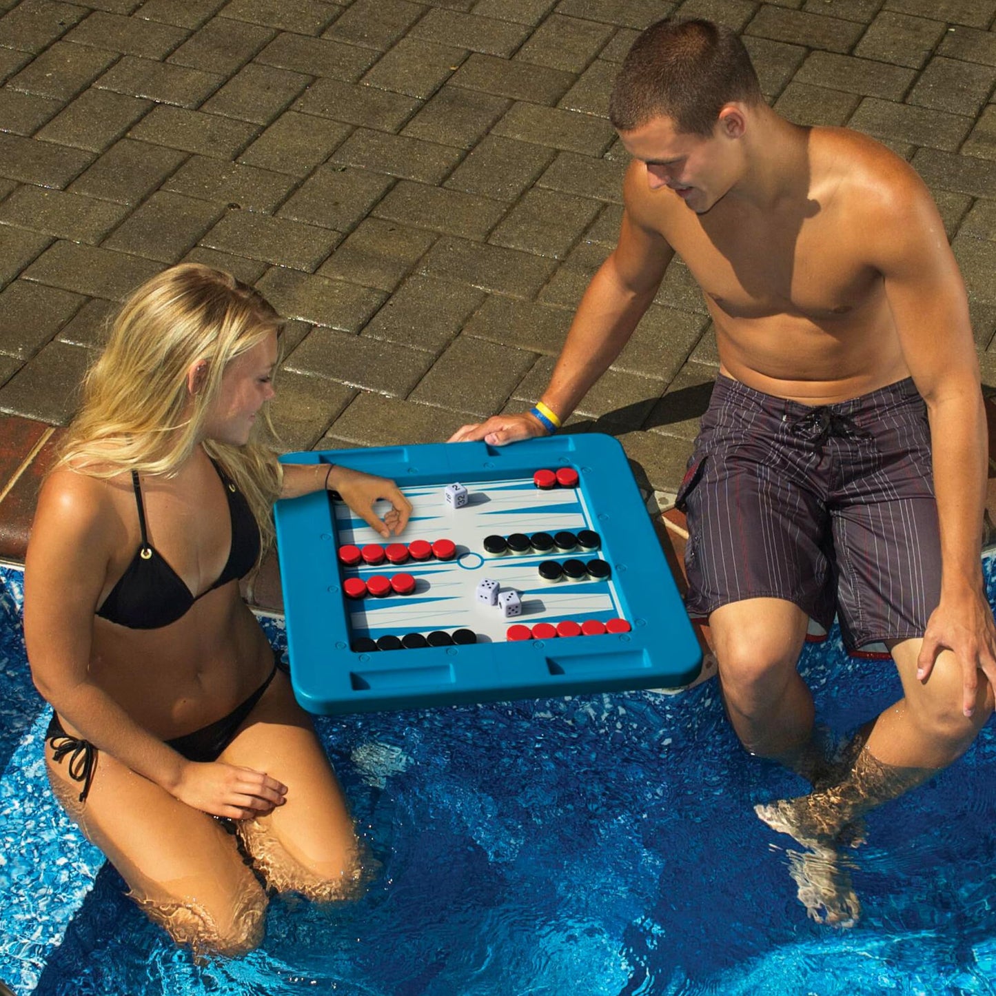 Swimline Floating Multi-Game Gameboard for 2-4 Players, Blue, Plastic, Model 91450