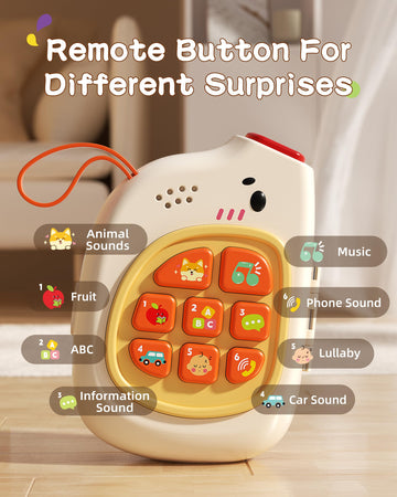 Jovow Baby Phone With Music For Toddler, Montessori Busy Board, Kids Sensory Board, Early Educational Toy For Toddlers 1-3, Moto