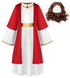 Relibeauty Jesus Costume For Kids,Robe With Wigs And Beards,140