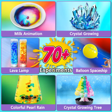 UNGLINGA 70+ Experiments Science Kit - Chemistry Set for Kids, Educational Toys, 6.89 x 9.45 x 2.36 inches, Plastic, Perfect Gift for