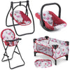 Litti Pritti 18-Inch Baby Doll Nursery Playset - Swing, High Chair, Pack-N-Play And Carrier