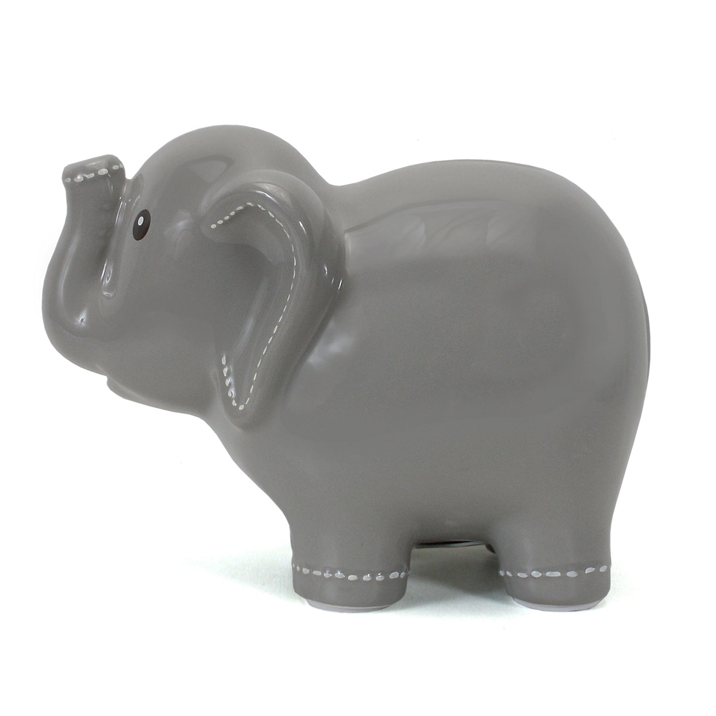 Child to Cherish Ceramic Stitched Elephant Piggy Bank, Grey