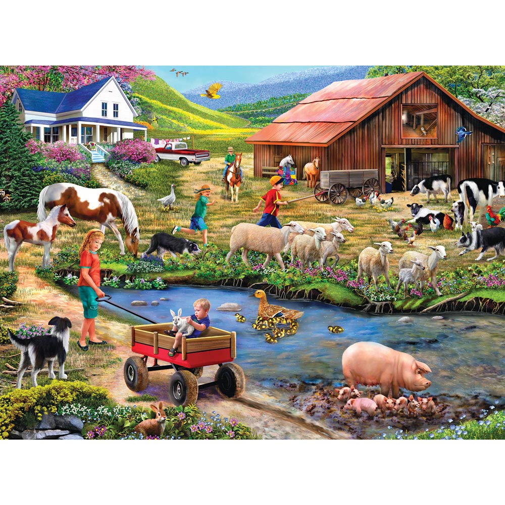 Bits And Pieces – 4-In-1 Multi-Pack 1000 Piece Jigsaw Puzzles For Adults – River Escapades Jigsaw Puzzle Set Bundle By Artist Mary Thompson, Completed Puzzle Size: 20' X 27'