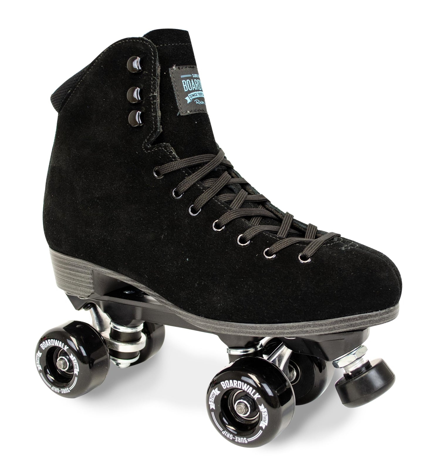 Sure-Grip Boardwalk Unisex Outdoor Roller Skates - Retro Boots With Suede Leather & Rubber - Suitable For Beginners