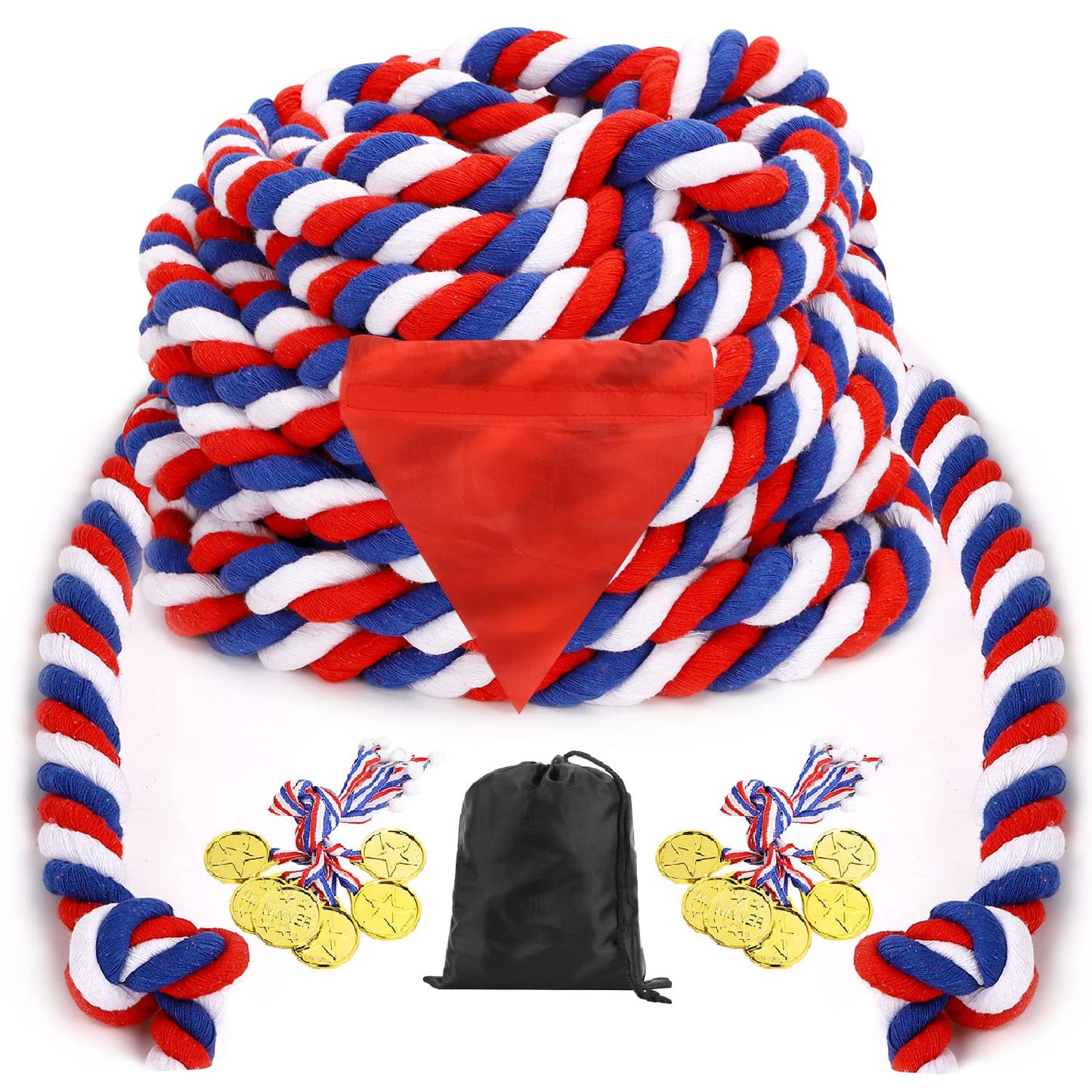 60Ft Tug Of War Rope - Outdoor Games For Adults And Family, Field Day Games, Yard Games Kids And Adults Carnival Birthday Party Games, Picnic, Team Building Outdoor Activities