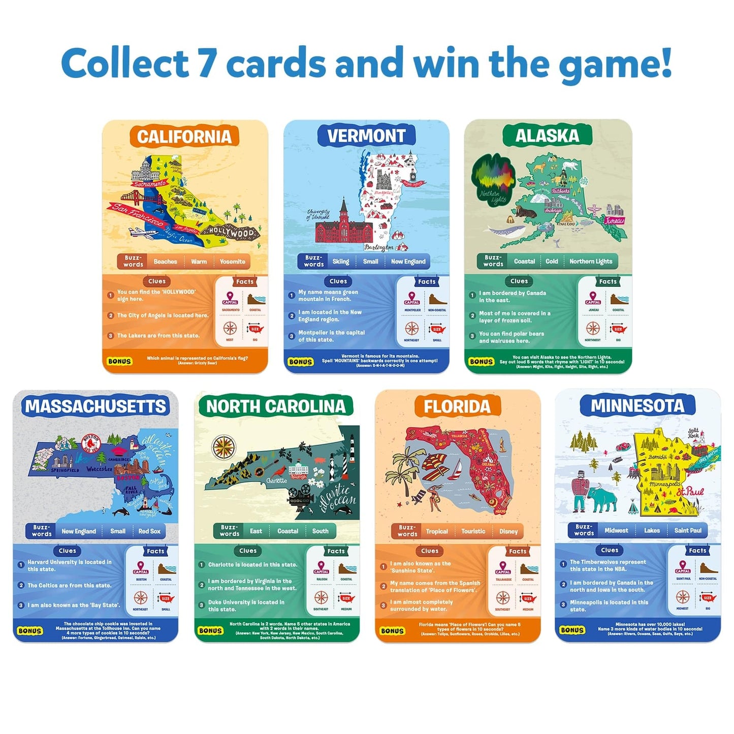 Skillmatics Card Game - Guess in 10 States of America, Educational Toy for Ages 8+, Small, Multicolor, Model SKILL53GSA