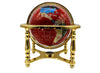 Unique Art 13-Inch Red Gemstone Globe with Gold Stand - Elegant Table Decor, Model 220-GB-RED-GOLD