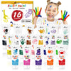 Aroic 16Colors Kids Washable Finger Paint, Non-Toxic, Art Painting Supplies For Toddlers, Finger Painting Supplies For Kids, Hand Painting Diy Crafts