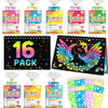 Kids Art Party Favors Gifts: 16 Pack Rainbow Scratch Art Notebook Paper Birthday Party Favor Toy Girls Boys Art Craft Kit Bulk C