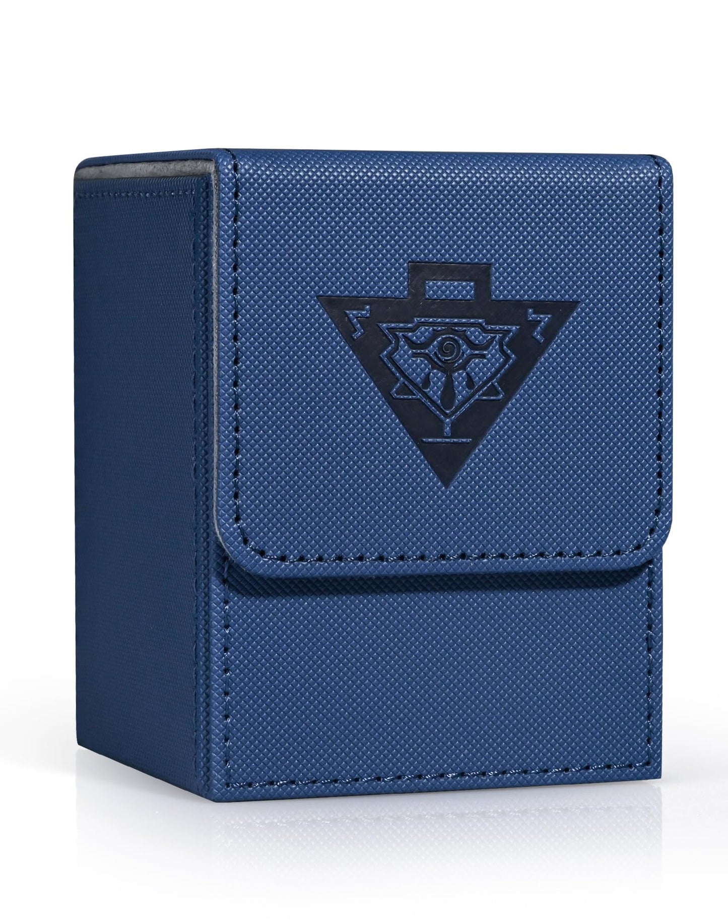 Zlca Card Deck Box For Mtg Yugioh Tcg, Card Storage Box With Dividers Holds 100+ Sleeved Cards, Premium Card Deck Case Compatible With Ccg Trading Cards (Navy,Puzzle)