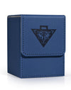 Zlca Card Deck Box For Mtg Yugioh Tcg, Card Storage Box With Dividers Holds 100+ Sleeved Cards, Premium Card Deck Case Compatible With Ccg Trading Cards (Navy,Puzzle)