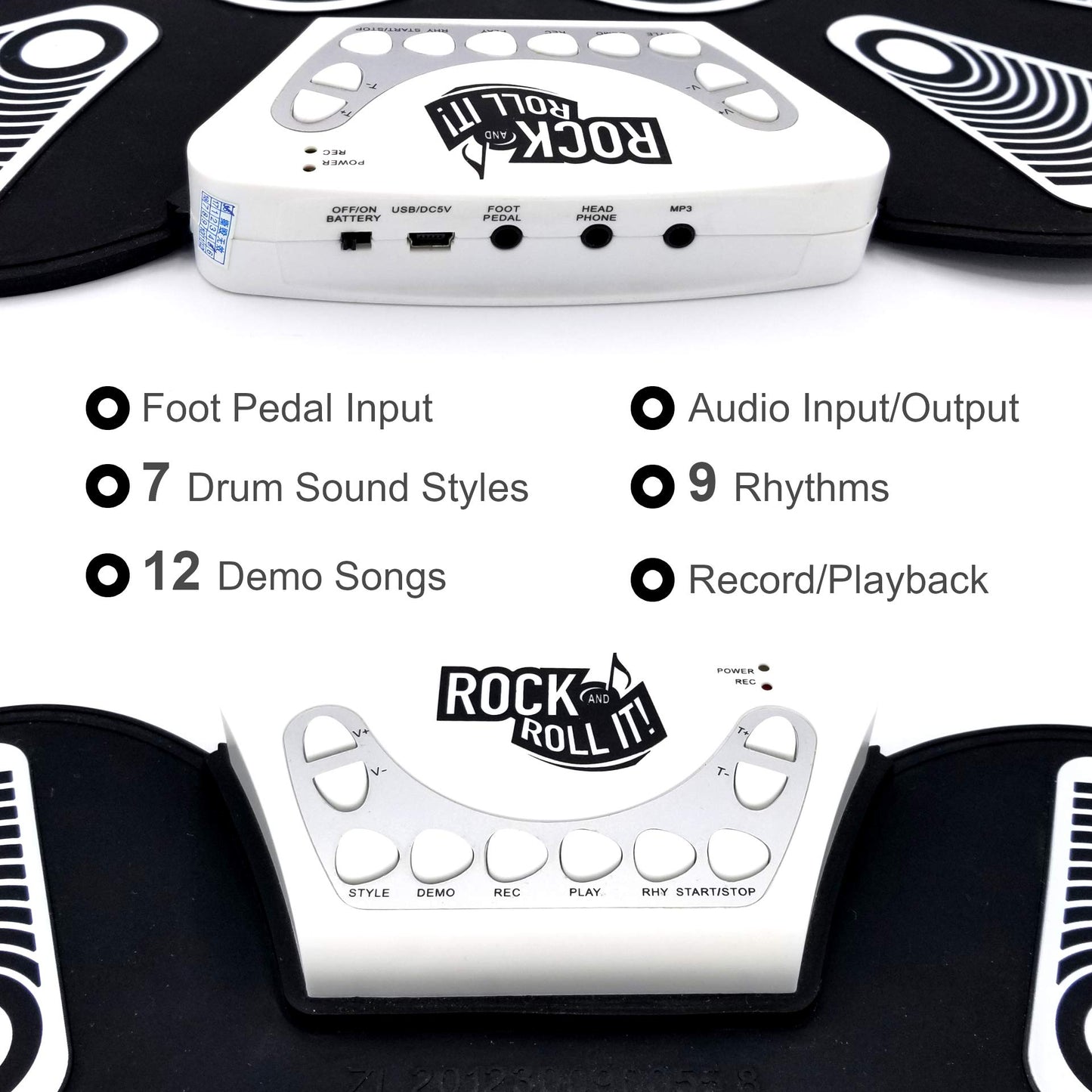 Rock And Roll It – Drum. Roll Up Portable Drum Set For Kids & Adults. Drum Practice Pad Kit For Beginners. Electronic Silicone Drum Practice Pad | Pedals | Drum Sticks
