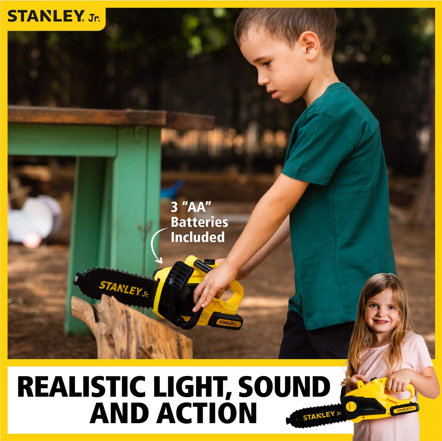 Red Toolbox Stanley Jr Battery Operated Delux Chainsaw,Yellow