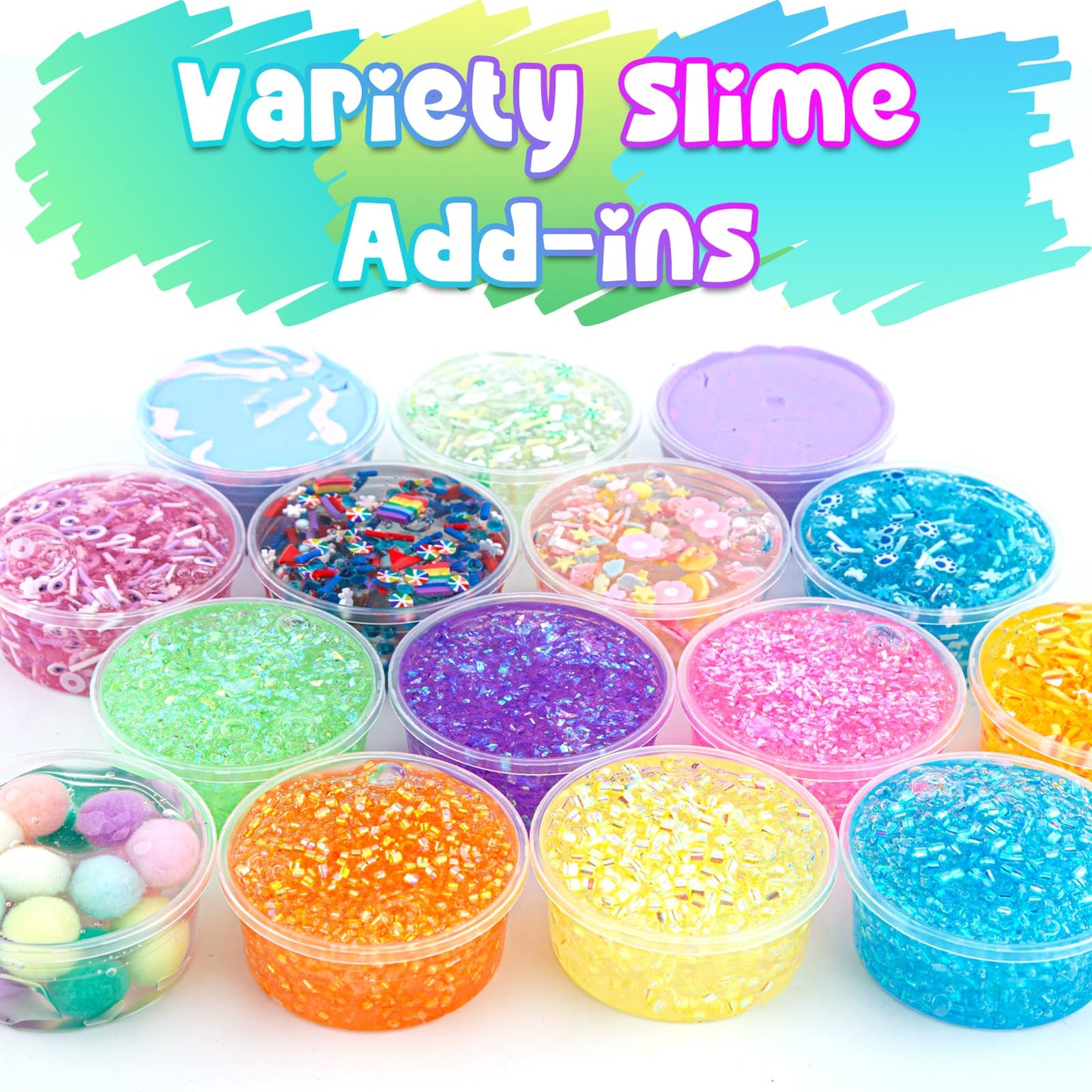 Crystal Clear Slime Kit For Kids, Diy Slime Making Kit With 36 Sets Add-Ins, Rainbow Slime Bucket For Girls & Boys Ages 8-12, Sl