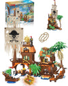 Pirate Ship Building Kit, 2-In-1 Pirate Wharf Building Set For Adults, Building Toys Gift For Kids Boys 8-12, Compatible With Le