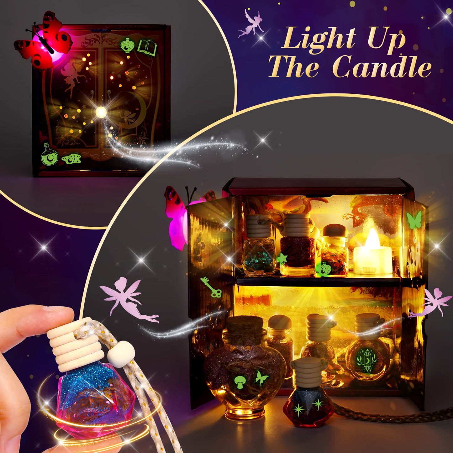 FUNZBO Fairy Polyjuice Potions Crafts for Girls Ages 6-8, Christmas & Easter Gifts for 6-10 Year Olds, Fairy Garden Kit Gifts fo