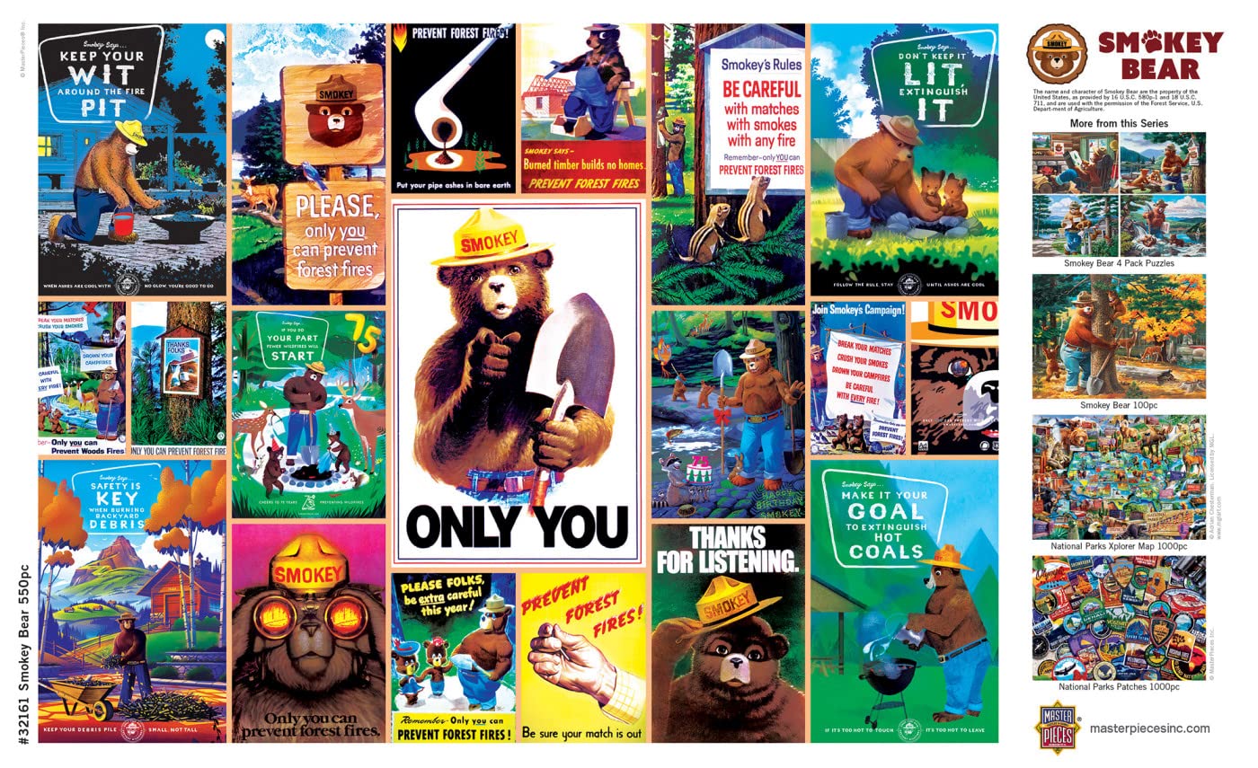Masterpieces 550 Piece Jigsaw Puzzle For Adults, Family, Or Youth - Smokey Bear - 18''X24''