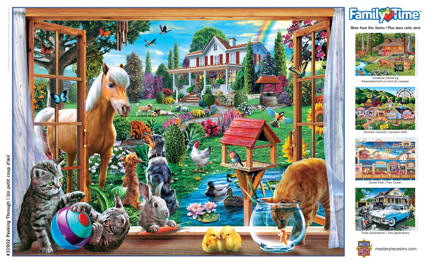 Masterpieces 400 Piece Jigsaw Puzzle For Adults, Family, Or Kids - Peeking Through - 18X24