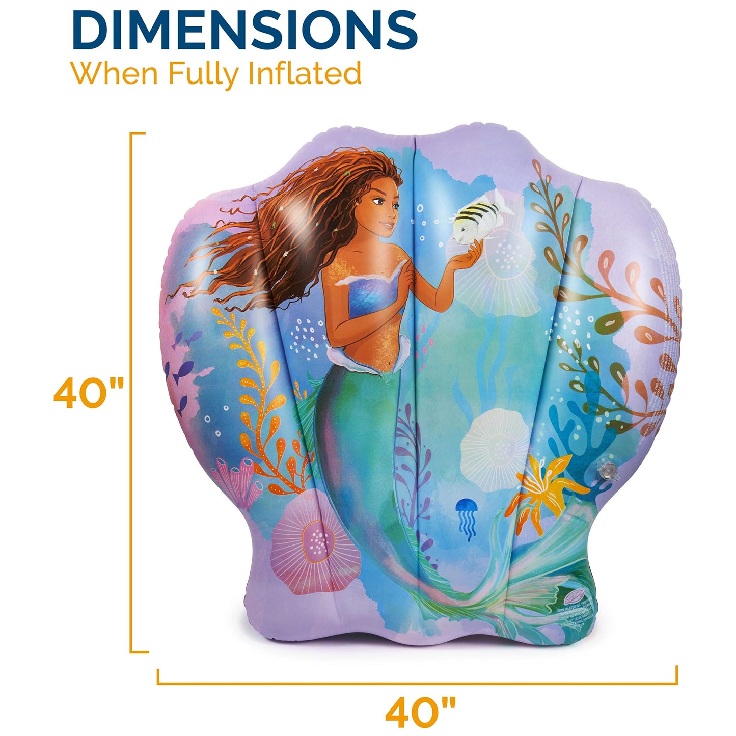 Swimways The Little Mermaid Reversible Boat, Inflatable Pool Floats & Kids Pool Toys, Swimming Pool Accessories & Beach Essentia