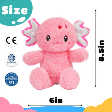 Cuteoy Talking Axolotl Repeat What You Say Musical Stuffed Animal Shaking Singing Plush Toy Electric Interactive Animated Salamander Plushies For Kids Girls Boys Birthday