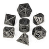 Dnd Metal Dice - Cracked Distressed Gray Metal Dice - Polyhedral Dice Set For Rpg D&D Mtg Pathfinder And More - Beautifully Deta