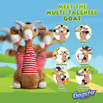 Gagster Screaming Goat Dancing Toy - Mimicking Toy For Kids - Toy That Repeats What You Say, Singing & Talking, Electronic Yodeling For Anyone Who Loves Talking Toy & Funny Gag Gifts