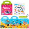 Magnetic Portable Playboard Ocean Animal Reusable Sticker Book for Toddler, Refrigerator Magnet Educational Learning Toys Travel
