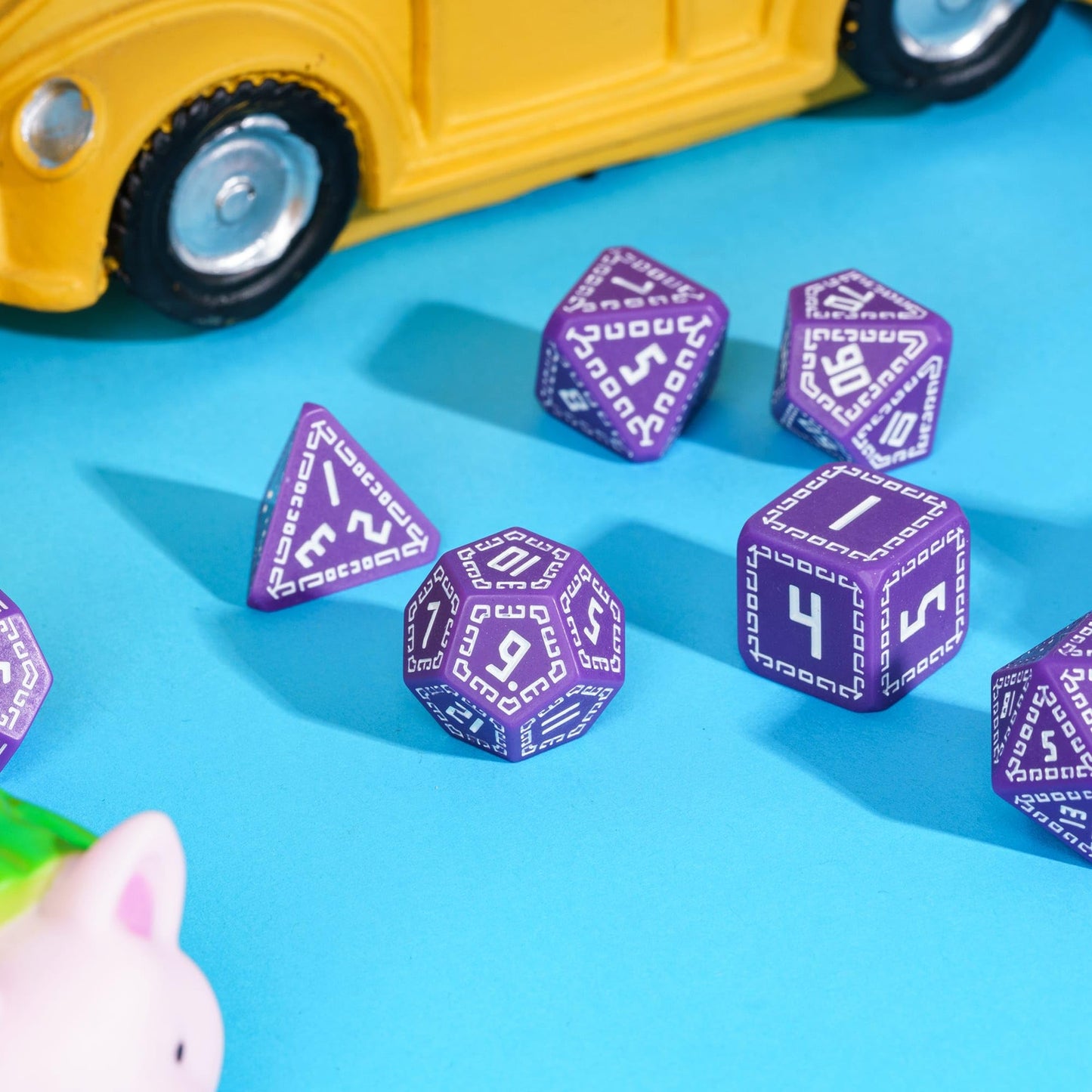 HDdais DND Dice Set, 7PCS Polyhedral Dice Set D&D for MTG Dungeons and Dragons Role Playing Game(Purple)