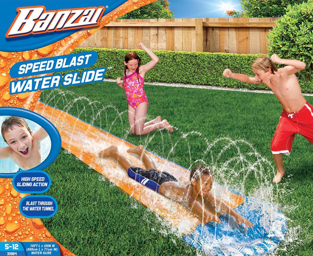Banzai Spring & Summer Toys 16Ft-Long Speed Blast Water Slide