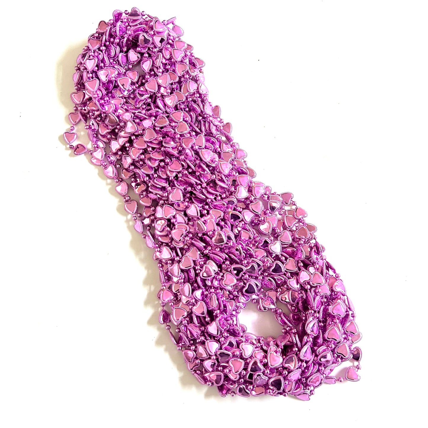 Afson 36 Pcs Valentine Beads Necklaces Valentine's Day Heart Shaped Beads Necklaces Party Decoration, Pink
