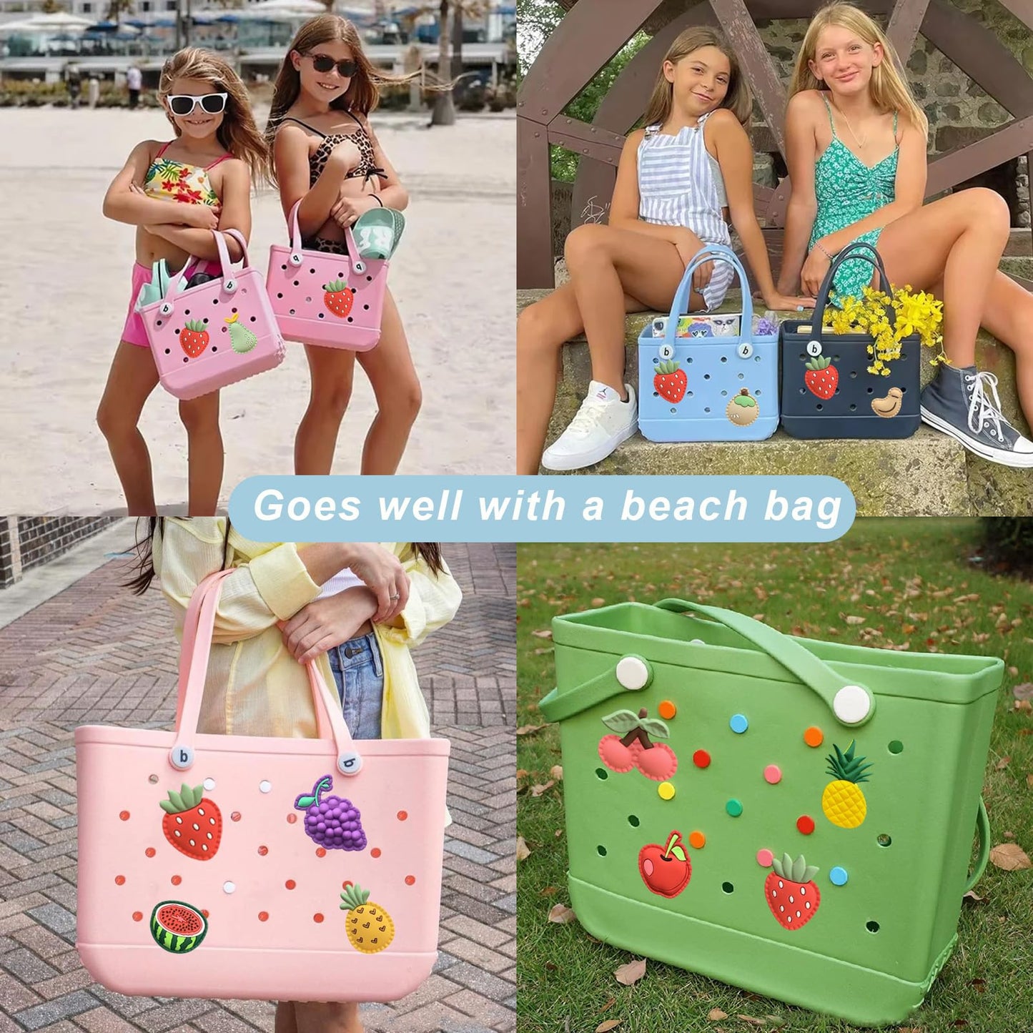 Lckaey Rubber Beach Bag Accessories-Pvc Rubber Decoration-For Eva Purse Bogg Inserts Y064Figure 41