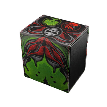 Ai protective covering MTG Commander 100+ Card Custom Art Deck Box With Storage (Black/Red/Green)