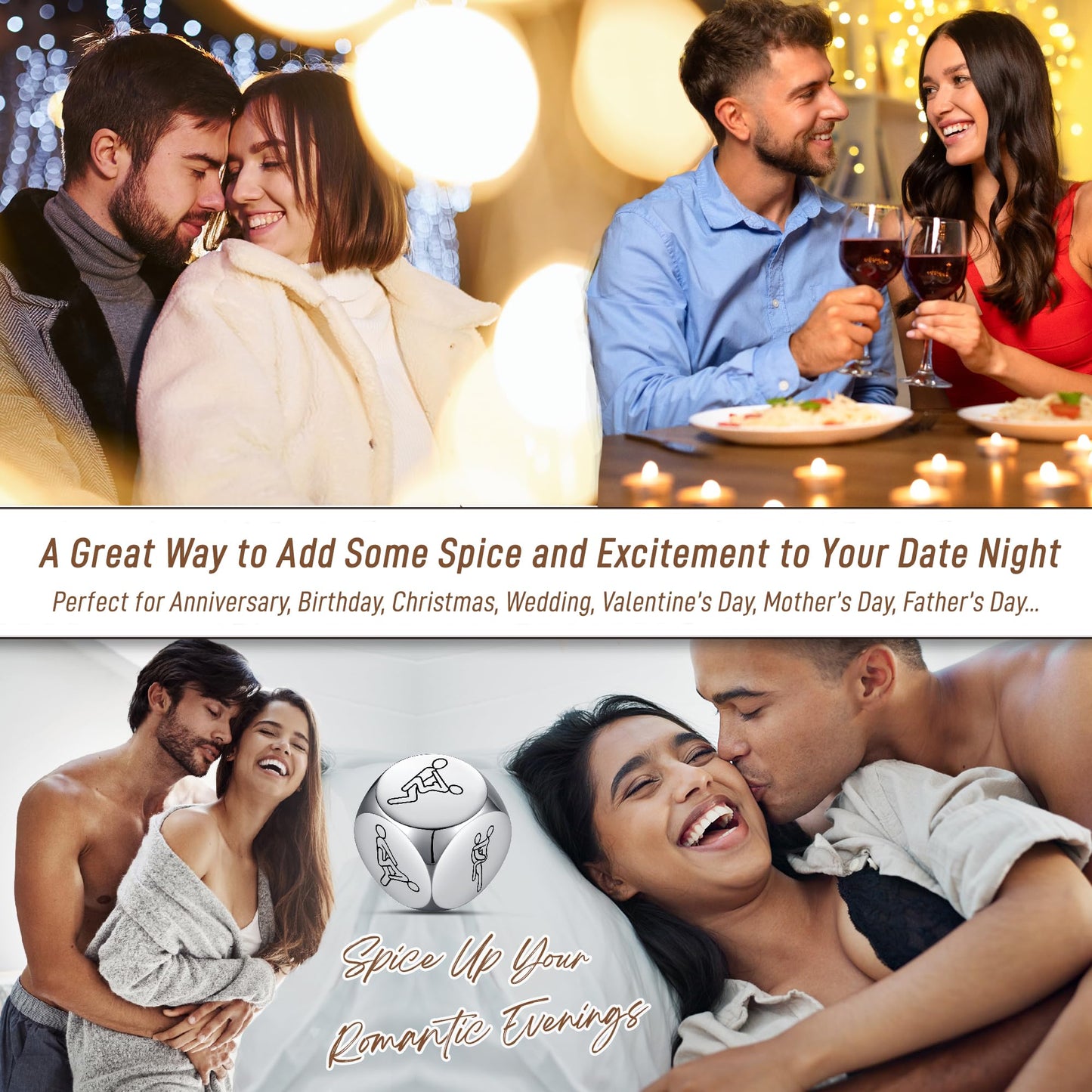 Date Night Dice Couple Gift Ideas Valentines Day Gifts for Women Men Boyfriend Husband Funny Anniversary Christmas Birthday Gift