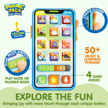 Joyin Baby Musical Toy Phone And Car Keys Teether Set, 60+ Music And Learning Phrases, Baby Learning Toys 10 Months, Toddler Bir