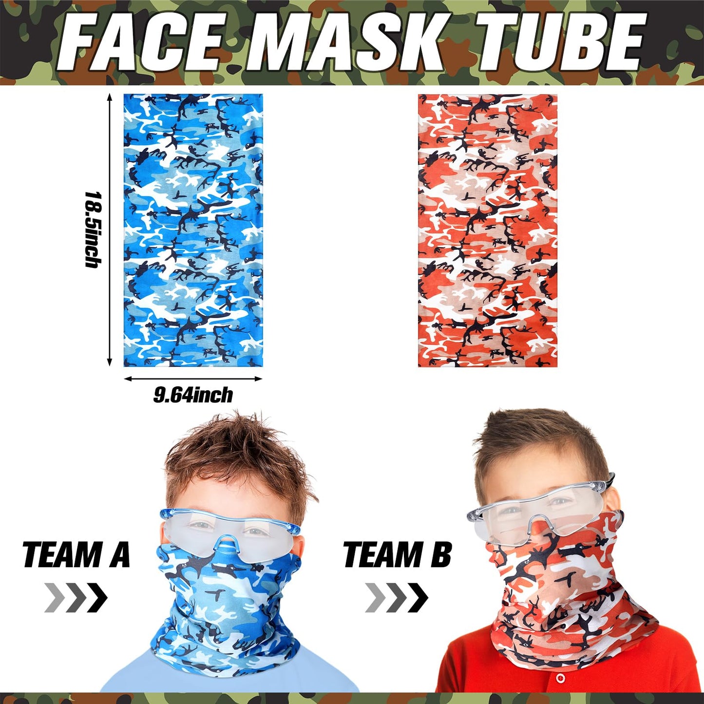 Sosation 12 Sets Tactical Vest Kit Compatible With Nerf Party Favor, Face Mask Wrist Ammo Holder Toy Gift(Orange And Blue)