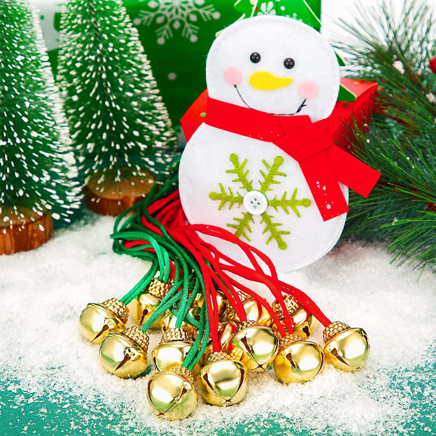 Gejoy 24 Pieces Christmas Jingle Bell Necklaces Large Bell Necklaces for Craft Holiday Party Supplies (Lovely Colors)