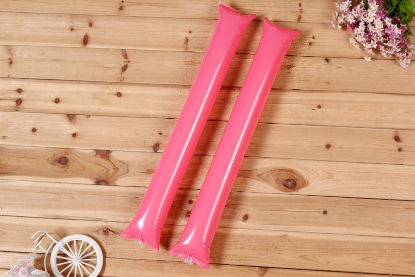 Hooshing 40Pcs Pink Thunder Sticks Inflatable Noisemakers Cheerleading Plastic Clap Hands Outfit For Cheering Basketball Footbal