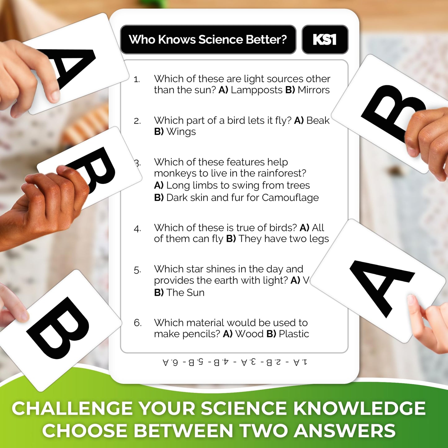 Quokka Who Knows Better? - Science - Family Card Trivia Game | Fun Learning & Educational Questions For Families | Suitable For Boys & Girls