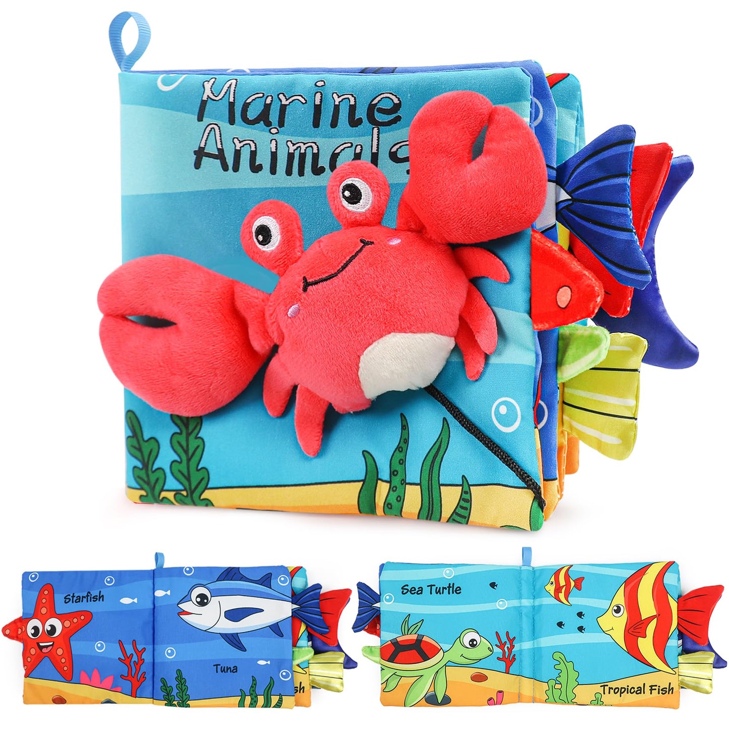 Gkdoms Soft Baby Books High Contrast Baby Toy, Touch And Feel Crinkle Cloth Book Infant Toy With Non-Toxic Fabrics, Baby Shower, Valentine'S Gifts For Newborn Boys And Girls 0-6-12 Months
