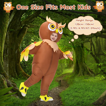 Searhmomo Inflatable Owl Costume for Kids Funny Owl Halloween Costume Animal Blow Up Costumes for Boys Girls Themed Pary Cosplay